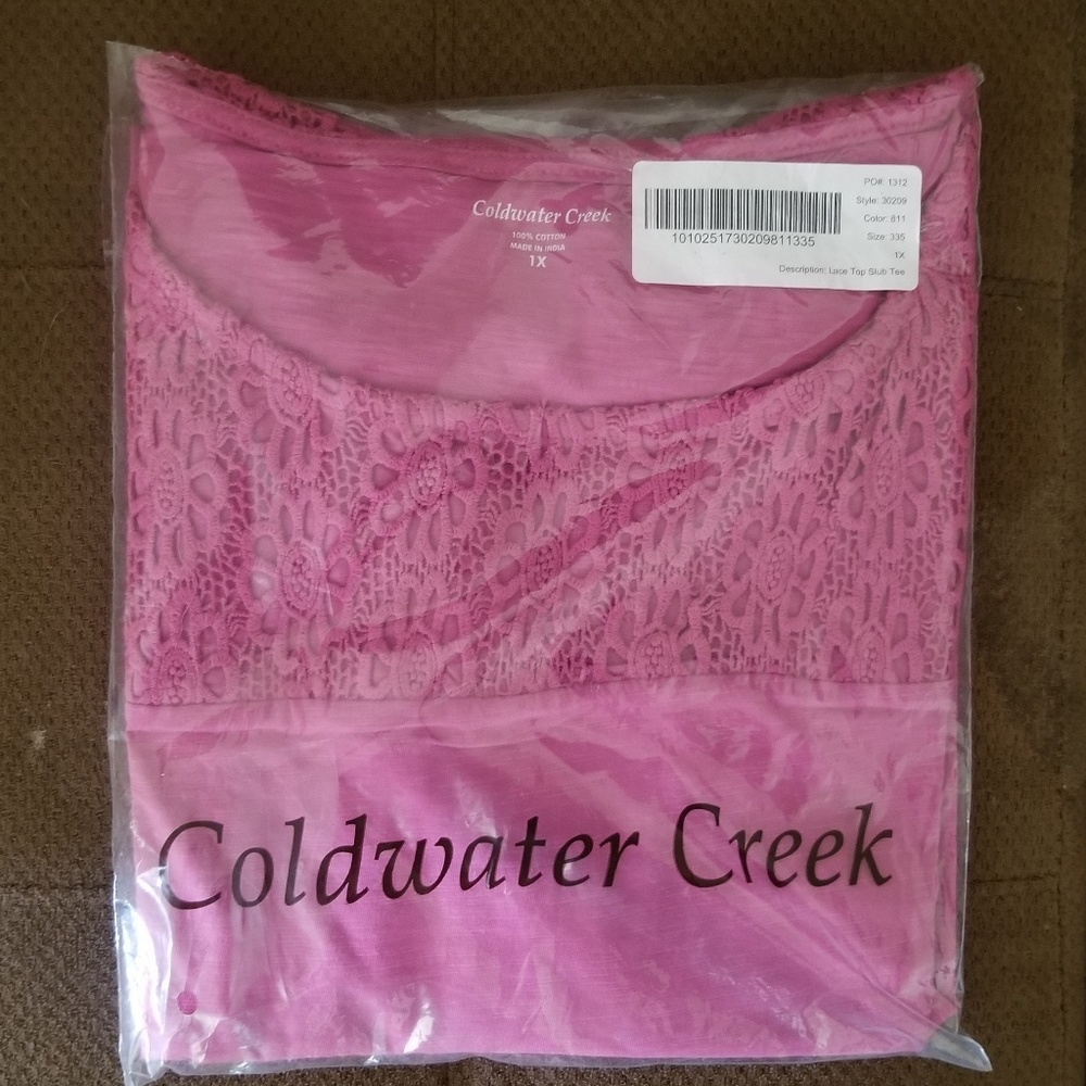 Coldwater Creek 100% Cotton Size 1X New Un-opened